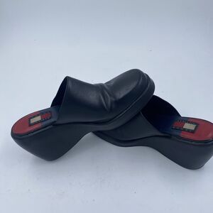 Vintage Y2K 90’s Tommy Hilfiger Slip On Chunky Leather Mules Women’s Size 8.5M